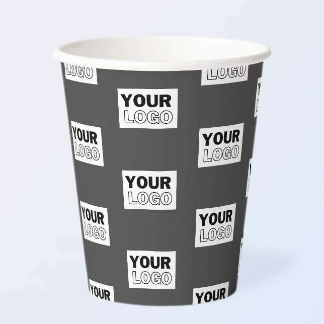 Ihr Image-Design oder Ihr Business-Logo | Grau Pappbecher (Von Creator hochgeladen)