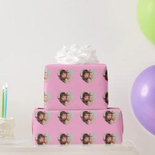 Ihr individuelles Foto im Herzen Gemustert Geschenkpapier