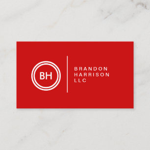 IHR INITIALS-LOGO auf RED No 2 Business Card Visitenkarte
