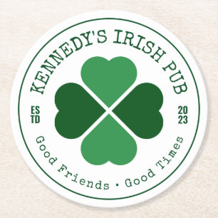 IHR IRISH PUB Gute Freunde gute Zeiten Runder Pappuntersetzer