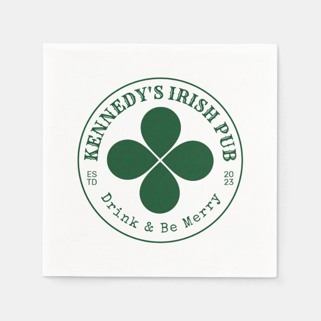 IHR IRISH PUB isst Drink & Be Irish Napkins Serviette (Vorderseite)
