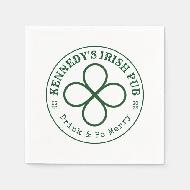 IHR IRISH PUB isst Drink & Be Irish Napkins Serviette (Vorderseite)