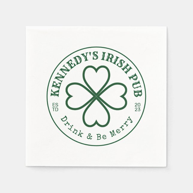 IHR IRISH PUB isst Drink & Be Irish Napkins Serviette (Vorderseite)