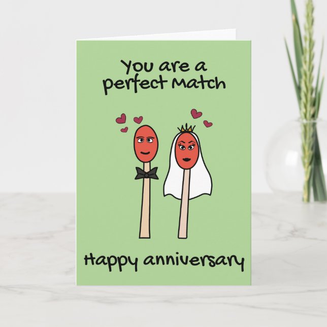 Ihr Jubiläum Perfect Match Mr. und Mrs. Card Karte (Vorderseite)