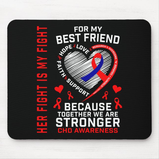Ihr Kampf Bester Freund CHD-Bewusstsein Herzkrankh Mousepad (Vorne)