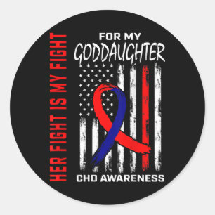 Ihr Kampf Chd Awareness Godtochter American Flag Runder Aufkleber