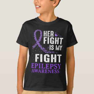 Ihr Kampf Epilepsie Bewusstsein Lila Ribbon Epilep T-Shirt