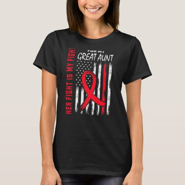 Ihr Kampf Große Tante Herzerkrankung Bewusstsein U T-Shirt (Vorderseite)