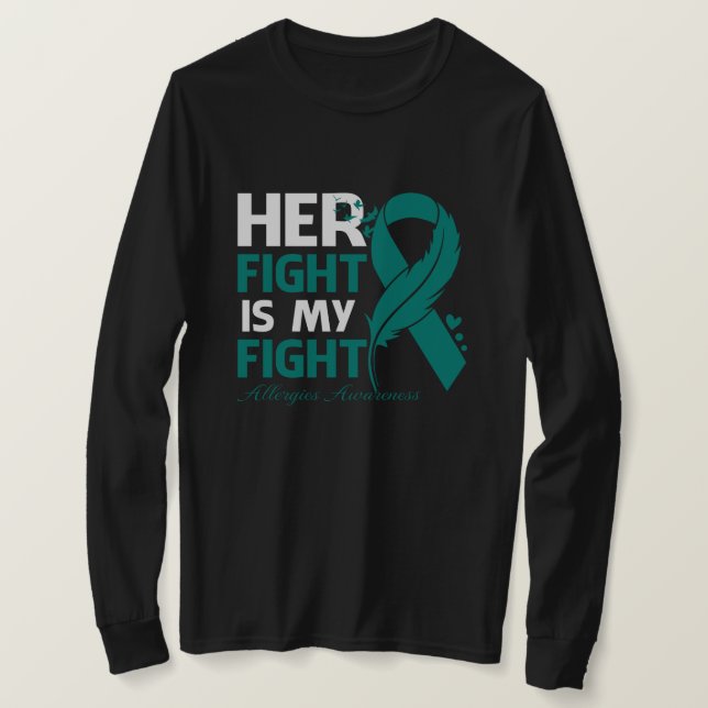 Ihr Kampf ist mein Fight ALLERGIES AWARENESS Feath T-Shirt (Design vorne)