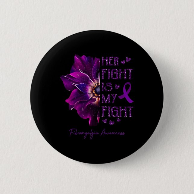 Ihr Kampf ist mein Kampf Anemonenfibromyalgie Blum Button (Vorderseite)
