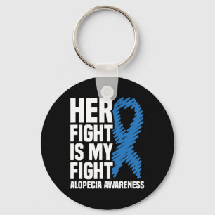 Ihr Kampf ist mein Kampf blauer Ribbon Alopecia Aw Schlüsselanhänger