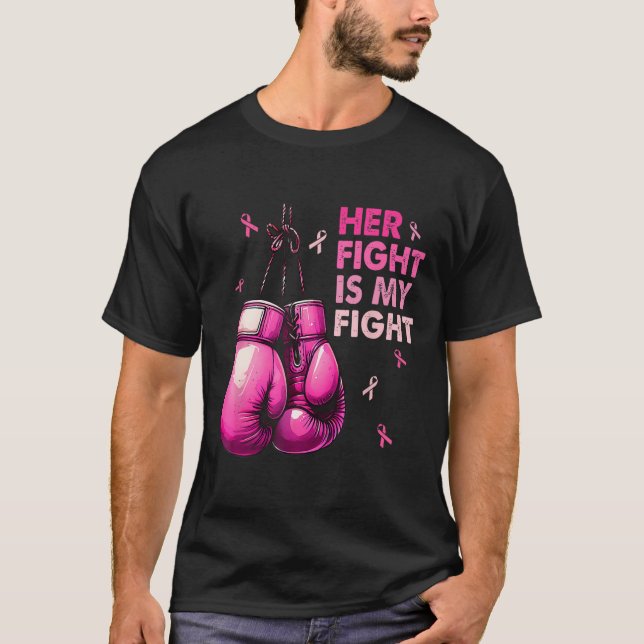 Ihr Kampf ist mein Kampf Boxhandschuhe Brustkrebs T-Shirt (Vorderseite)