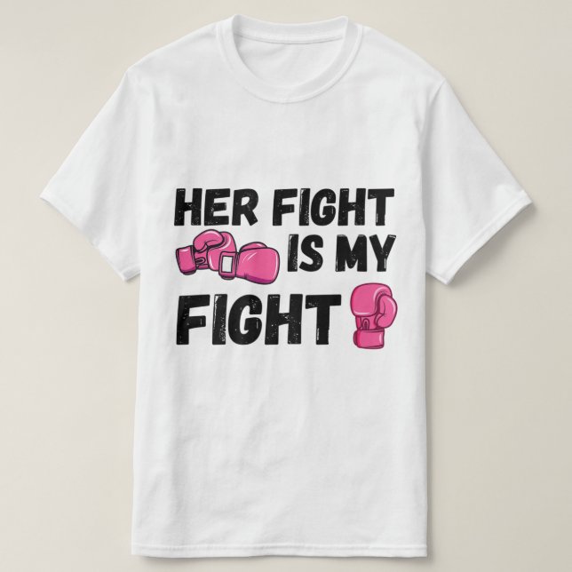 Ihr Kampf ist mein Kampf Boxhandschuhe Brustkrebs T-Shirt (Design vorne)