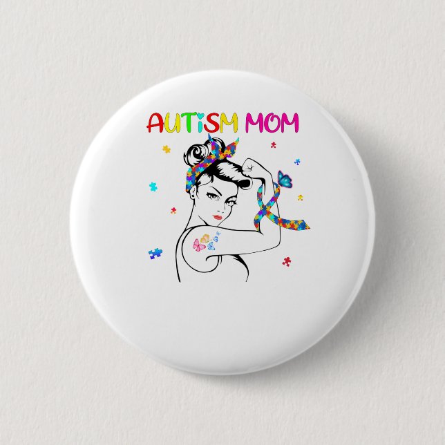 Ihr Kampf ist mein Kampf gegen Autismus Mama Button (Vorderseite)