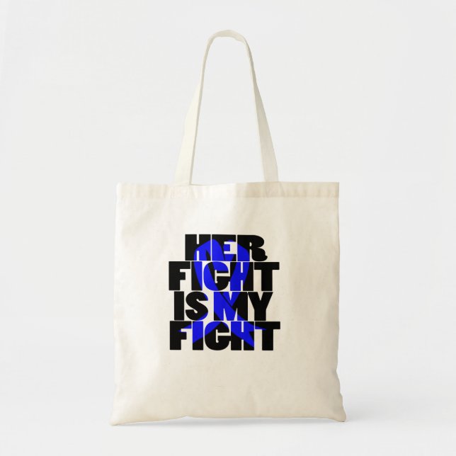 Ihr Kampf ist mein Kampf gegen Colon Cancer Blue R Tragetasche (Vorne)