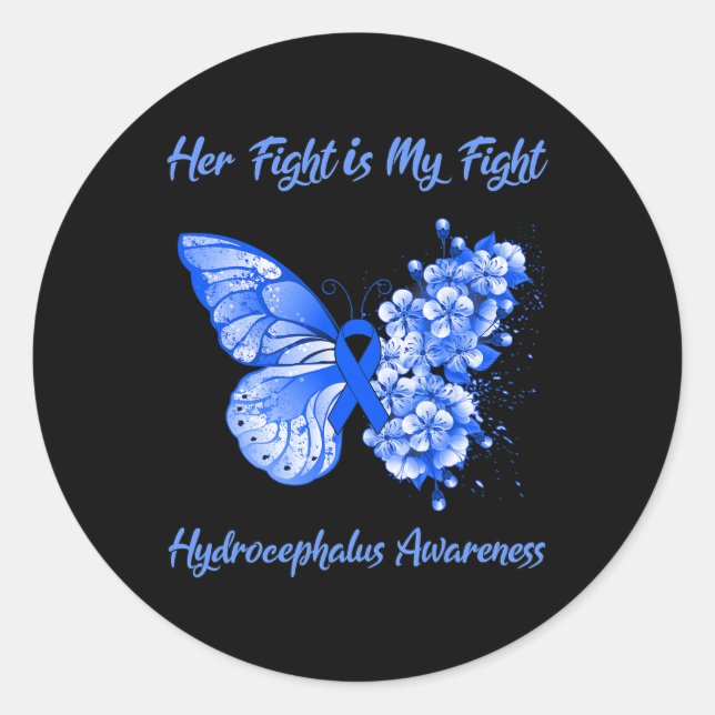 Ihr Kampf ist mein Kampf gegen den Hydrocephalus Runder Aufkleber (Vorderseite)
