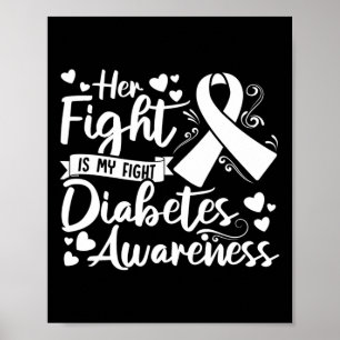 Ihr Kampf ist mein Kampf gegen Diabetes Bewusstsei Poster