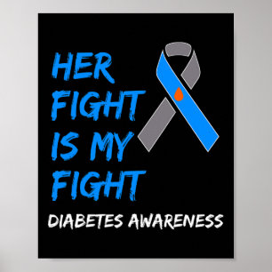 Ihr Kampf ist mein Kampf gegen Diabetes Bewusstsei Poster