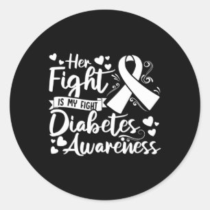 Ihr Kampf ist mein Kampf gegen Diabetes Bewusstsei Runder Aufkleber