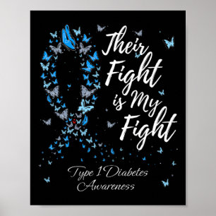 Ihr Kampf ist mein Kampf gegen T1d Typ 1 Diabetes  Poster