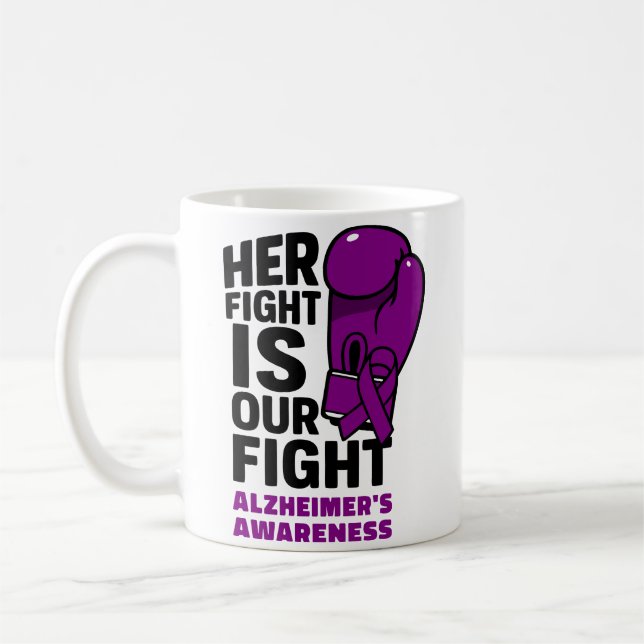 Ihr Kampf ist unser Kampf - Alzheimer's Bewusstsei Kaffeetasse (Links)