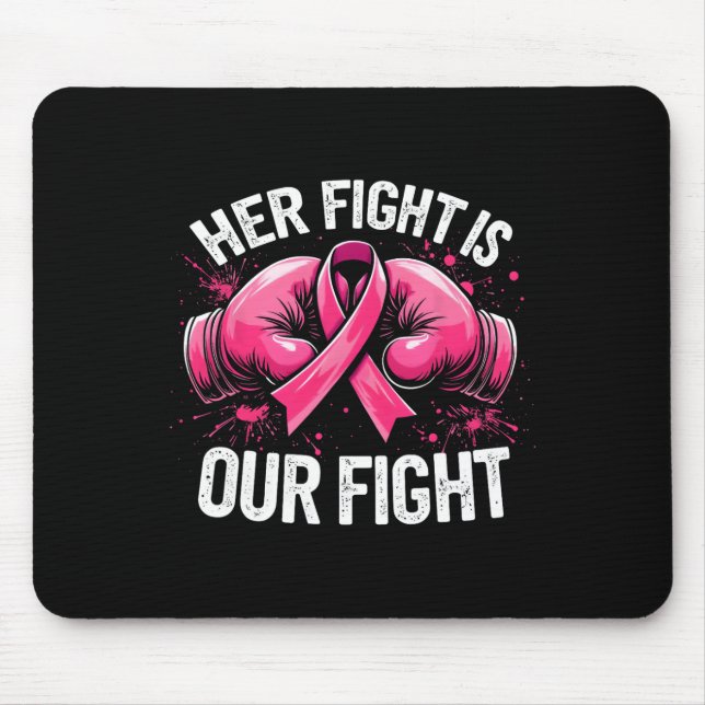 Ihr Kampf ist unser Kampf Boxhandschuhe Brustkrebs Mousepad (Vorne)