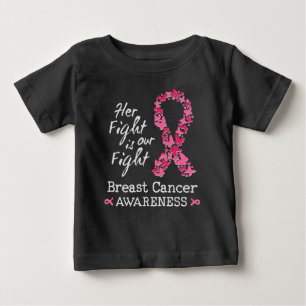 Ihr Kampf ist unser Kampf Brustkrebsbewusstsein Baby T-shirt