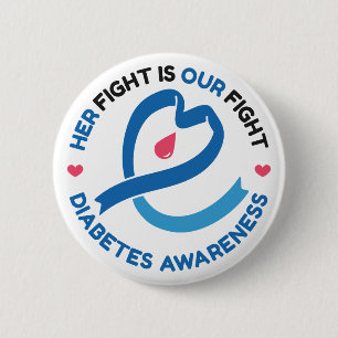 Ihr Kampf ist unser Kampf – Diabetes-Bewusstsein Button