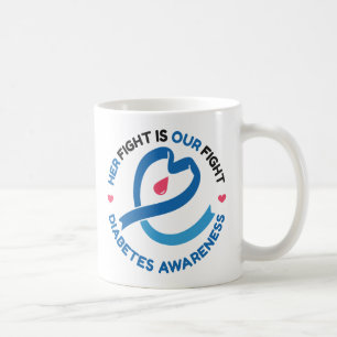 Ihr Kampf ist unser Kampf – Diabetes-Bewusstsein Kaffeetasse