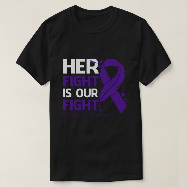 Ihr Kampf ist unser Kampf EPILEPSY AWARENESS Ribbo T-Shirt (Design vorne)