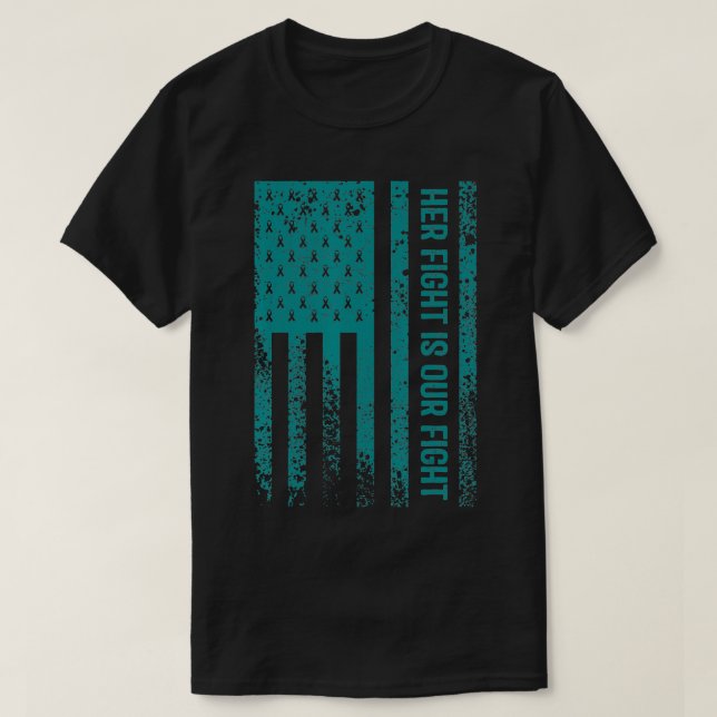 Ihr Kampf ist unser Kampf gegen den Ovarialkrebs T-Shirt (Design vorne)