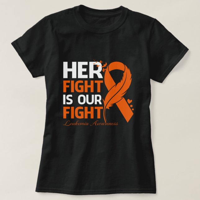Ihr Kampf ist unser Kampf LEUKEMIA AWARENESS Ribbo T-Shirt (Design vorne)