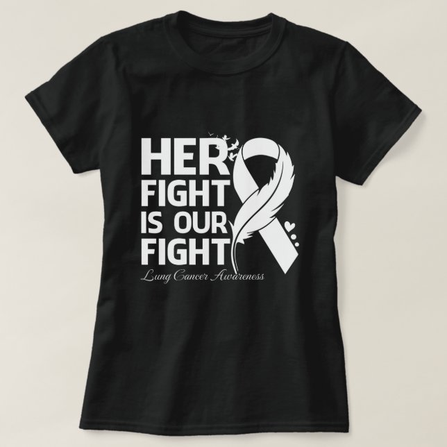 Ihr Kampf ist unser Kampf LUNG CANCER AWARENESS RI T-Shirt (Design vorne)