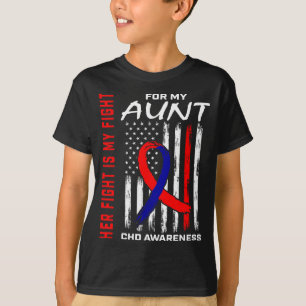 Ihr Kampf Tante Chd Bewusstsein Amerikanische Flag T-Shirt