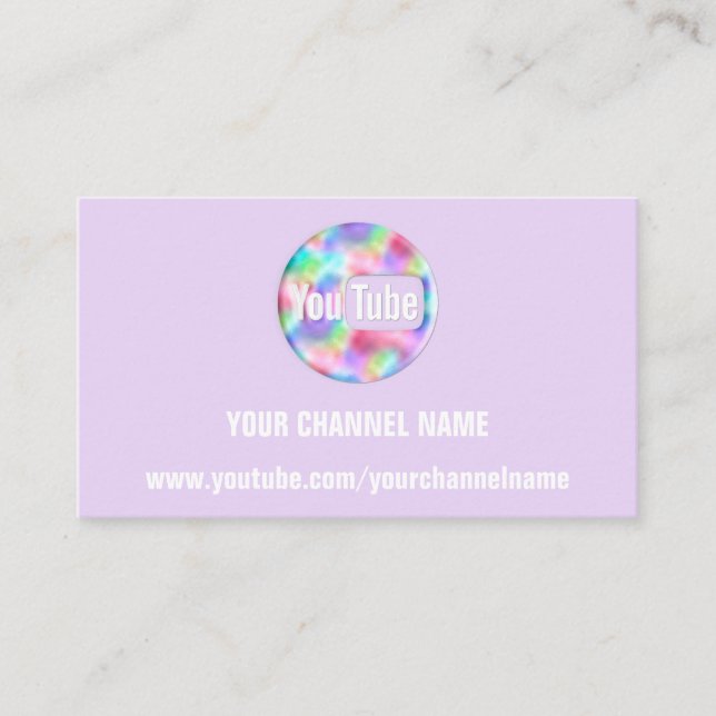 IHR KANAL NAME YOUTUBER SUSCRIBE LOGO QR PINK VISITENKARTE (Vorderseite)