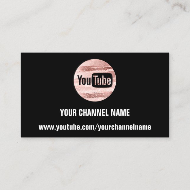 IHR KANAL NAME YOUTUBER SUSCRIBE LOGO QR ROSE VISITENKARTE (Vorderseite)