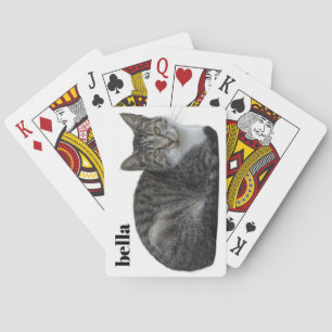 Ihr Katzenname und Haustier-Fotovorlage Spielkarten