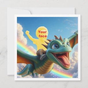 Ihr Kind, das auf Drachen fliegt, Drachenkarte Karte