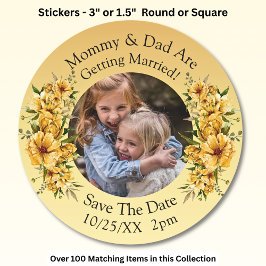 Ihr Kind Foto Mama Vater Verheiratet Runder Aufkleber