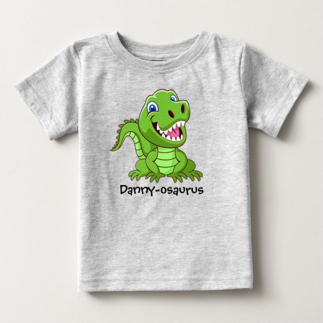 Ihr Kind Name Happy Baby T-Rex Dinosaurier T-shirt (Vorderseite)