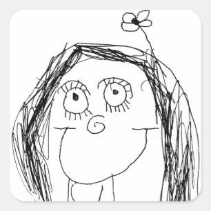 Ihr Kind Zeichne - Muttertagsgeschenk Quadratischer Aufkleber