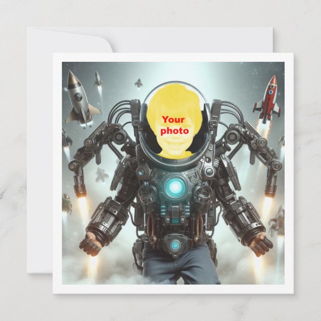Ihr Kinderroboter, Exoskelett, Ihr Superheld Karte (Vorderseite)