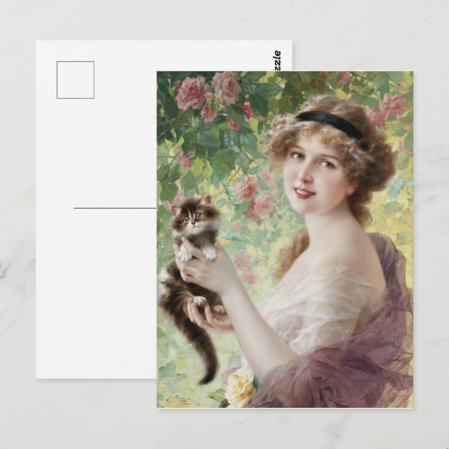 Ihr kleines Kitten von Emile Vernon Postkarte (Vorne/Hinten)