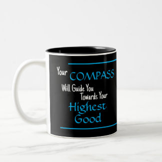 "Ihr KOMPASS wird Ihnen helfen.." Phrase Zweifarbige Tasse