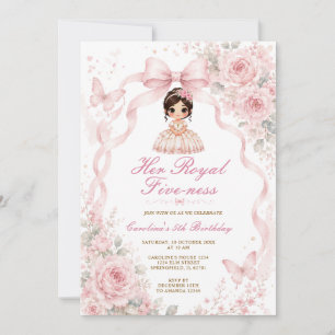 Ihr königlicher Fünf-Ness Mädchen Prinzessin Pink Einladung