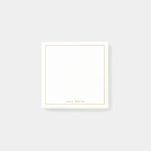 Ihr korporatives Minimalistisches Namensgold/Weiß Post-it Klebezettel