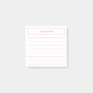 Ihr korporatives Minimalistisches Namensrosa/Weiß Post-it Klebezettel