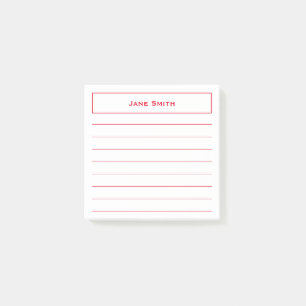 Ihr korporatives Minimalistisches Namensrotes/Wei Post-it Klebezettel