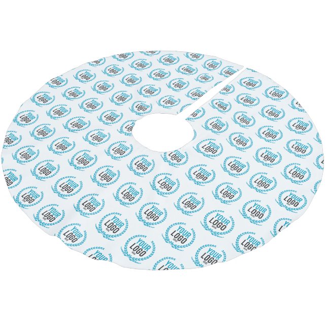Ihr kundenspezifisches Bild des Logo-| ganz über Polyester Weihnachtsbaumdecke (Schrägansicht)