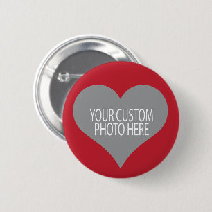 Ihr kundenspezifisches Foto in der roten Herzform Button